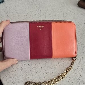 Fossil Multicolor Wallet - Pink, Red, Orange